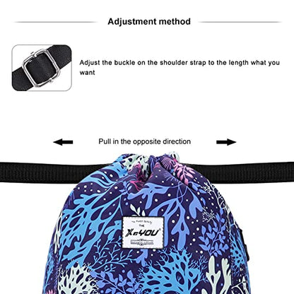 XEYOU Drawstring Backpack Bag Sport Gym Sackpack Beach Cinch Bag | Lightweight Swimming Bag, Water-Resistant Fabric, Travel Daypack for Women and Men - color: Tree Pattern