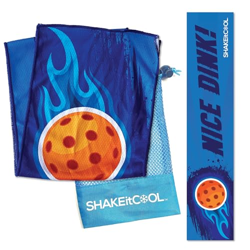 SHAKEitCOOL Original Cooling Towel – Be Cool in Style - Heat Relief, Soft, Lightweight, Sun Protection, Easy Clean - Perfect for Biking, Running, Yoga, Gym, Gardening - Pickleball - color: Pickleball