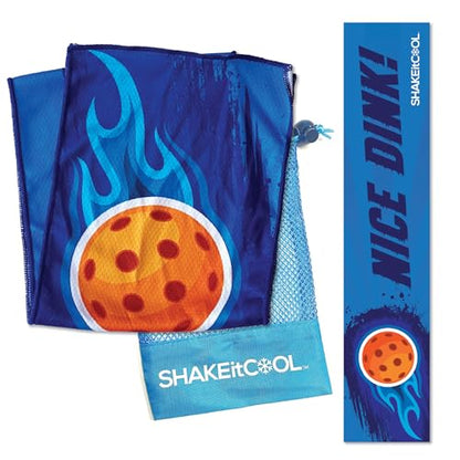 SHAKEitCOOL Original Cooling Towel – Be Cool in Style - Heat Relief, Soft, Lightweight, Sun Protection, Easy Clean - Perfect for Biking, Running, Yoga, Gym, Gardening - Pickleball - color: Pickleball