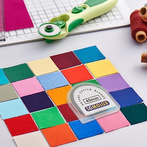 45mm Rotary Cutter Blades 6 Pack by SOMOLUX,Fits OLFA,Fiskars,DAFA,Dremel,Truecut Replacement, Quilting Scrapbooking Sewing Arts Crafts,Sharp and Durable - color: 6pcs 45mm for Olfa