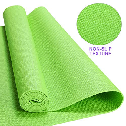 Funtery 3 mm Thin Yoga Mats Bulk, 68 x 24 in - color: Multiple Colors