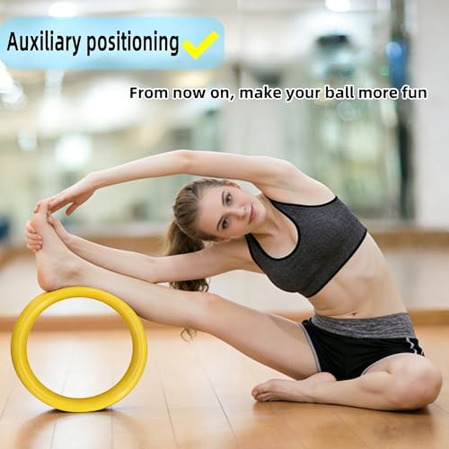 2 Pack Yoga Ring, High Strength PVC Yoga Circle for Women & Men, Non-Slip Smooth Surface, Home Gym Fitness Accessories for Balance Stretching Shaping(Gray&Yellow)