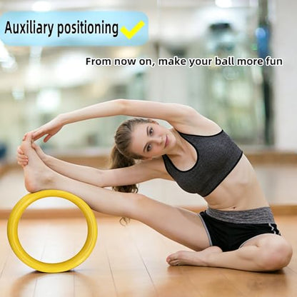 2 Pack Yoga Ring, High Strength PVC Yoga Circle for Women & Men, Non-Slip Smooth Surface, Home Gym Fitness Accessories for Balance Stretching Shaping(Gray&Yellow)