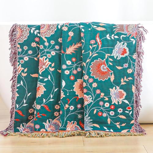 Floral Twin Fall Throw Blanket, White, 60"x80" - color: Cashews, size: 60''x80''