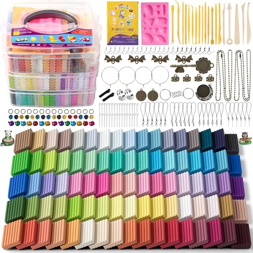 Aestd-ST Polymer Clay Kit 85 Colors, Oven Bake Modeling Clay for Kids | Molding Clay Kit, 20 Sculpting Tools, DIY Accessory, Easy to Shape, Non-Sticky, Colorful, Storage Box, Gift for Kids & Adults - color: 85 Colors