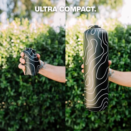 Inflatable Travel Foam Roller for Muscle Recovery and Mobility - color: Topo Black
