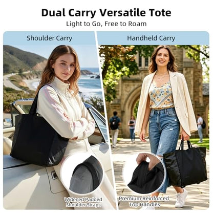 Everyday Bag Tote for Women, 25L Lightweight Spacious Gym&Work - color: Black