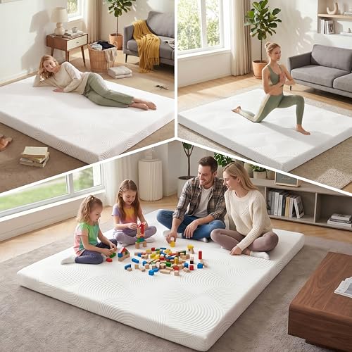 Japanese Floor Mattress,3.5"Thicken Futon Mattress Tatami Mat Queen | with Non-Slip Bottom,Removable Washable Cover,Foldable Mattress Tatami Mat Sleeping Pad,White Geometric,(80''x60'') - color: Ma1-white Geometric, size: Queen (80" X 60")