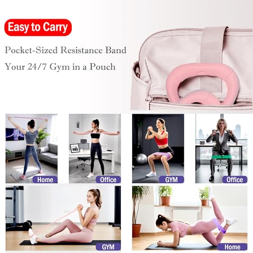Full Body Resistance Bands Set for Women & Men, Professional Upper & Lower Body Workout Bands for Arms, Legs, Glutes, Yoga, Strength Training, Home Gym Fitness Equipment - color: Pink 2pcs