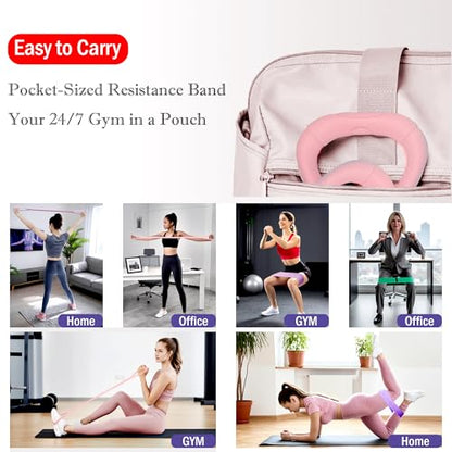 Full Body Resistance Bands Set for Women & Men, Professional Upper & Lower Body Workout Bands for Arms, Legs, Glutes, Yoga, Strength Training, Home Gym Fitness Equipment - color: Purple 2pcs