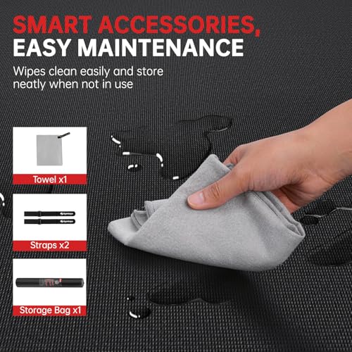 GymCope Extra Large Exercise Mat 10'x6'/9'x6'/8'x6'/7'x5'/6'x4' (8mm) | Thick Workout Mat for Home Gym & Garage Flooring, Shoe-Friendly, High-Density, MMA, HIIT, Weight Lifting, Cardio&Strength - color: 6'x4'x8mm-Black
