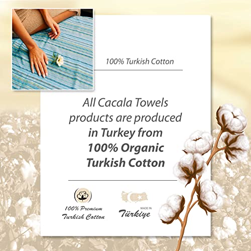 Cacala Pestemal Turkish Beach Towel Highly Absorbent Quick and Easy Dry Soft and Comfortable for Bath, Spa, Pool, Gym and Yoga 100% Cotton 37 x 70 - color: Blue