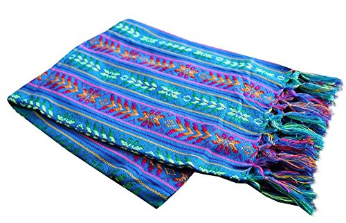 Del Mex Mexican Rebozo Shawl Blanket Doula - color: Blue, size: X-large (9 ft x 5 ft)