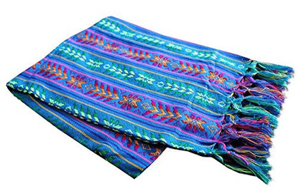 Del Mex Mexican Rebozo Shawl Blanket Doula - color: Blue, size: X-large (9 ft x 5 ft)
