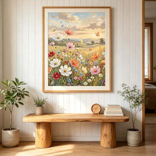 FOXKISS Diamond Art Painting Kits for Adults, Wildflower Full Drill Diamond Dots Paintings for Beginners, Round 5D Paint with Diamonds Pictures Gem Art Painting Kits DIY Crafts Kits 12x16In - color: Wildflower 2