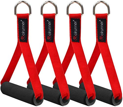 Coolrunner 2 Pair Resistance Band Handles Grips Fitness Strap Wide Design - color: red