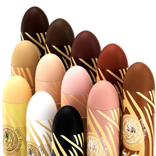 Paul Rubens Jumbo Oil Pastels, 12 Portrait Colors for Artists & Beginners | 0.79"×4.72" Large Oil Pastels, 60g Each. Vibrant Colors, Creamy Texture, Blends Easily. Perfect for Large Area Coloring - color: 12 Portrait Colors