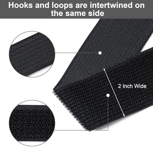 2" x32Ft Hook and Loop Straps with 25 Metal Buckles，Black - color: Black, size: 2"×32ft Metal Buckle