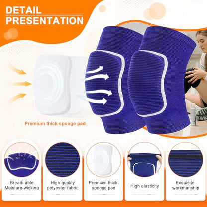 Volleyball Knee Pads for Girls Women Men Youth Kids Knees Protective - color: Blue, size: Small