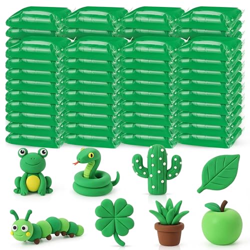 VioraWhite 72 Pcs 38oz Air Dry Clay Bulk Modeling Clay,Emerald Green | Ultra Lightweight Foam Modeling Clay for Kids Adults, DIY Gifts Party Arts Crafts, School Project Supplies - color: Emerald Green