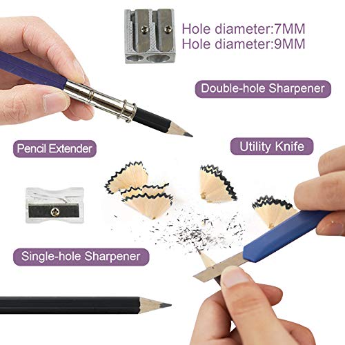 Tavolozza Drawing Art Pencils Set, 34 Pack Professional Drawing and Sketch Pencil Set in Soft-Sided Art Portfolio Storage Bags for Kids, Teens and Adults. - size: 34 Piece Set