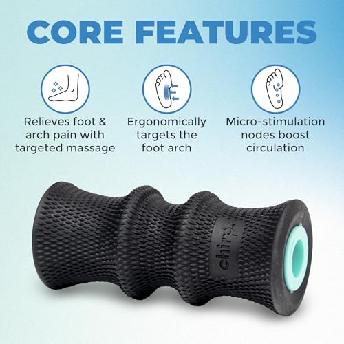 Chirp Foam Roller for Foot Massage and Pain Relief, Wheel+ 2" Foot Roller | Foot Roller, Foam Roller for Feet and Arches, Plantar Massage, Muscle Recovery, Compact 2 Inch