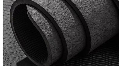Premium TPE Yoga Mat – 8mm Thick & Double-Sided Non-Slip | Eco-Friendly | Extra Wide 80cm | Joint Protection - color: Black, size: 72*24*0.31in