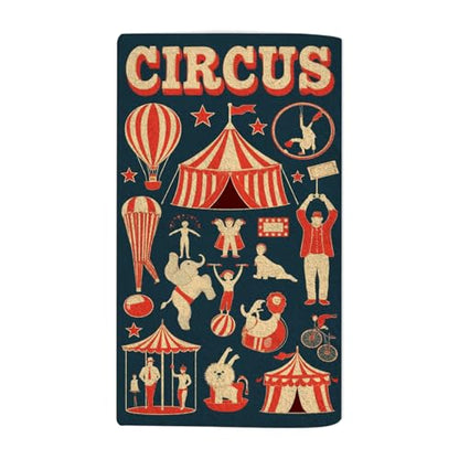 Cute Funny Circus Bath Towel 15X30 Inch Washcloths Face/Body/Hair/Hand Towel for Spa Gym Yoga Swim Bathroom Kitchen Hotel - color: Cute Funny Circus