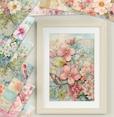 YASMEN Flowers Scrapbook Paper Pad, 6x6 Single-Sided Valentine Cardstock Paper Pad for Card Making, Journals, Planner, DIY Envelopes, Greeting Cards, Decorative Art Craft -24 Sheets - color: Flowers - 6×6
