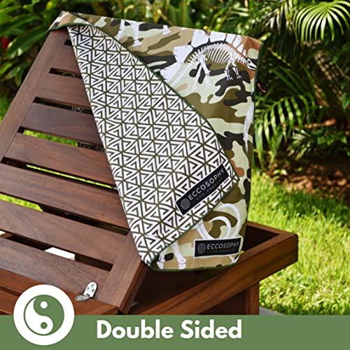 ECCOSOPHY Microfiber Kids Toddler Beach Towel, Quick Dry, Sand Free, 60x30 - color: Camo Dyno