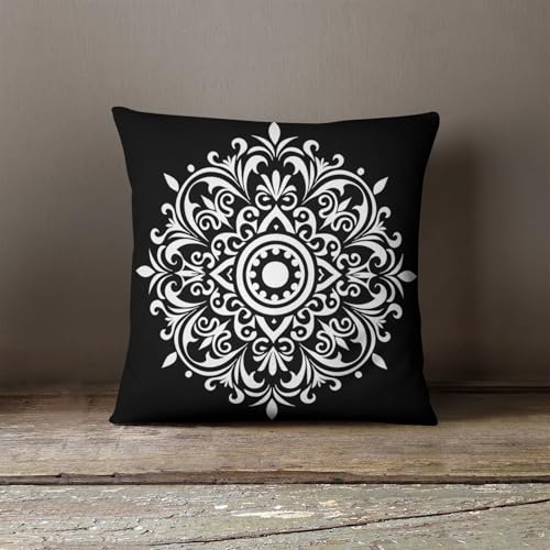 YKW 5 Pack Mandala Stencils for Painting, Large Half Mandala & Breathe Zen Templates - Reusable PET Stencils for Wall, Wood, Fabric & Rock - DIY Craft Stencil for Home Decor Art - style: Mandadl-5