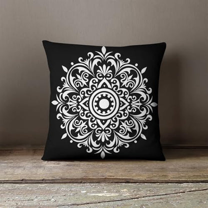 YKW 5 Pack Mandala Stencils for Painting, Large Half Mandala & Breathe Zen Templates - Reusable PET Stencils for Wall, Wood, Fabric & Rock - DIY Craft Stencil for Home Decor Art - style: Mandadl-5