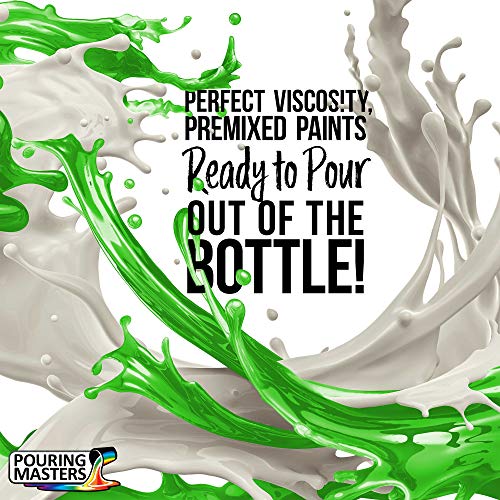 Pouring Masters Neon Green with Envy Ready to Pour Acrylic Pouring Paint - Premium 8-Ounce Pre-Mixed Fluid Acrylic Paint - Fluid Art Supplies for Canvas, Wood, Paper, Tile & Rocks - color: Neon Green with Envy