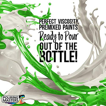 Pouring Masters Neon Green with Envy Ready to Pour Acrylic Pouring Paint - Premium 32-Ounce Pre-Mixed Fluid Acrylic Paint - Fluid Art Supplies for Canvas, Wood, Paper, Tile & Rocks