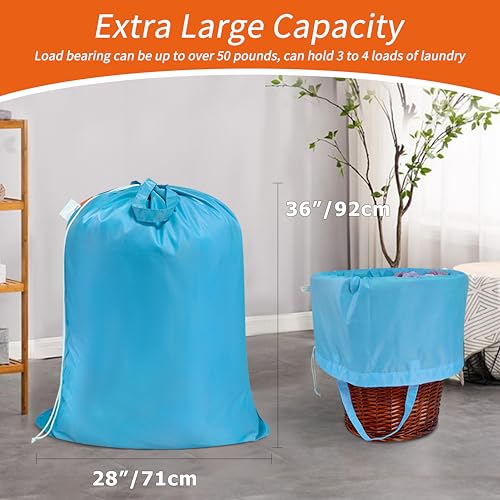 Polecasa Extra Heavy-Duty Laundry Bag with Handles, Gulf Blue, 28x36" - color: Gulf Blue, size: 28" x 36" | 1 Pack