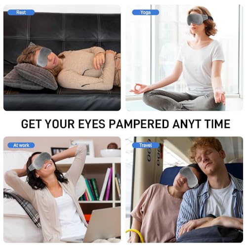 Weighted Eye Pillow for Yoga, Moist Heat Mask for Dry Eyes(Grey) - color: Eye Mask04-grey