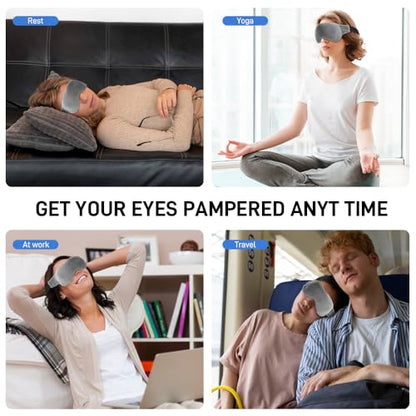 Weighted Eye Pillow for Yoga, Moist Heat Mask for Dry Eyes(Grey) - color: Eye Mask04-grey