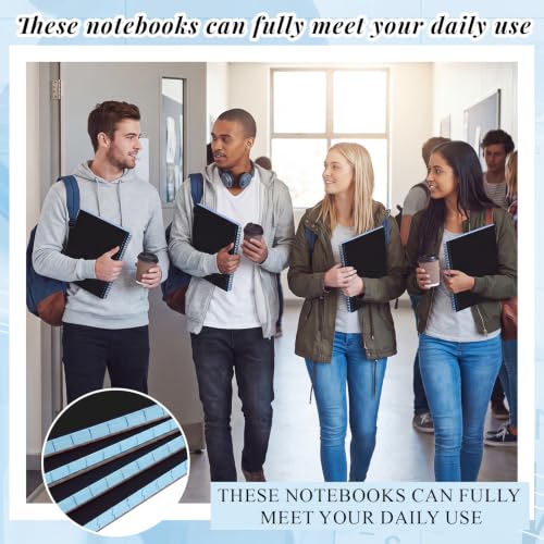 Landscape Legal Pad 11 x 9.5 College Ruled Top Spiral Horizontal Notebook | 4 Blue Pads, 40 Sheets Each, Hole Punched Pages, Simple Color Coding for Classes, Projects, Meetings and Daily Note Taking - color: Blue