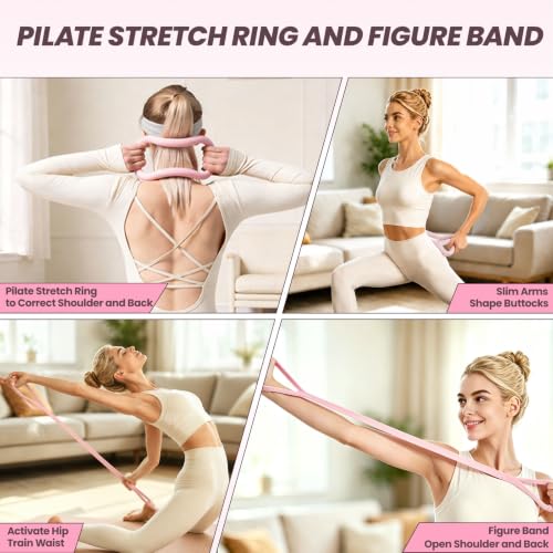 Pilates Kit for Home Workouts,Pilates Equipment for Women with 15" Ring