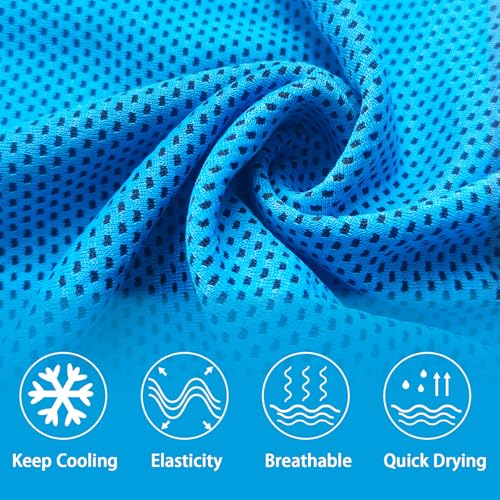 30Pack Cooling Towels Bulk Ice Microfiber Wraps for Neck and Face - color: Dark Blue