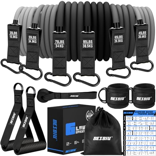 Heavy Resistance Bands for Working Out, 300lbs/360lb/420lb Exercise Bands Workout Bands with Handles, Door Anchor, Ankle Straps, Home Gym Workout Equipment for Men Fitness Strength Training Stretching - color: Black, style: 360LBS