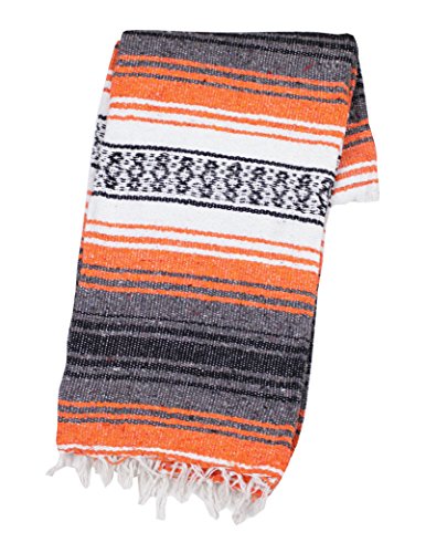 Canyon Creek Authentic Mexican Yoga Falsa Blanket (Orange) - color: Orange
