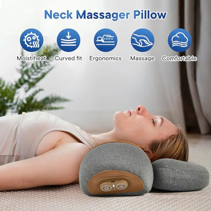 3-in-1 Rechargeable Neck Massager Pillow with Heat, Vibration & Traction