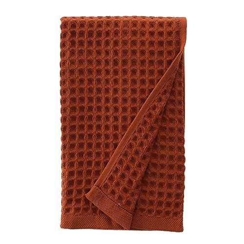 sea me at home Waffle Hand Towel – 100% Turkish Cotton, Quick-Dry, Soft and Absorbent Bathroom Towel (Terra) - color: Terra, size: Hand Towel (1 Piece)