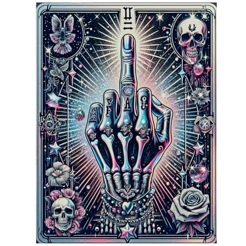 Skull Diamond Art Kits for Adults, Cool Diamond Painting Kits 12x16 Inch | Diamond Painting Kits for Adults Beginners, Gem Art, 5D Full Drill, DIY Arts and Crafts for Gift Home or Decor - color: Style 50