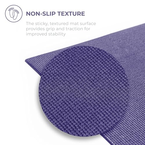 Voyage 5mm Studio Yoga Mats, 10 Pack, 72x24in | Extra Long, Anti-Tear Exercise Mats for Workout, Stretching, Fitness - Non Slip Gym Mats for Home, Schools and Studios - color: Purple
