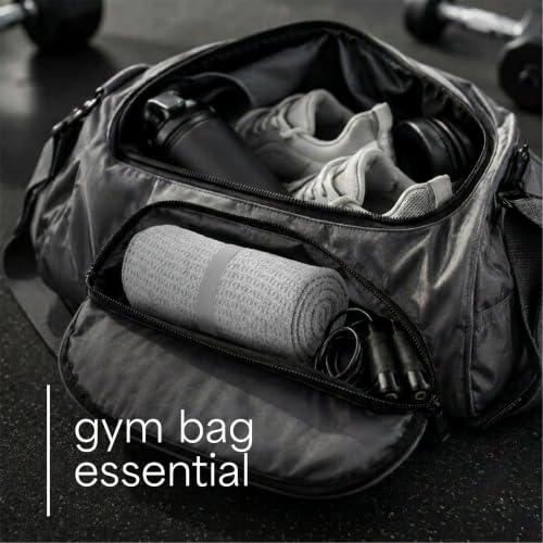 S&T INC. Microfiber Gym Towels, 6 Pack, 16" x 27" | Absorbent and Lightweight, Quick-Dry, Compact for Gym Bag, Yoga and Travel, Machine Washable - color: Heathered Grey