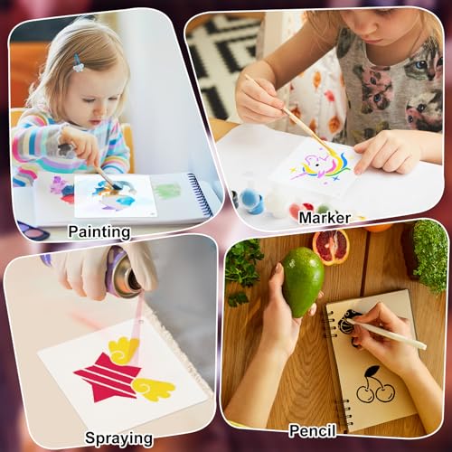 Fainne 100 Pcs 2 Inch Girl Theme Stencils Small Stencils for Painting | Reusable Craft Stencils, DIY Scrapbook, Wood Wall Fabric Rock Chalkboard Sign Painting, Home Art Decor Projects - style: Girls Theme