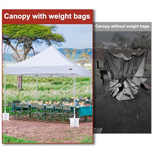 ABCCANOPY Canopy Weights 150 LBS Tent Sand Bags,4-Pack White(No Sand) - color: White, size: 150 LBS
