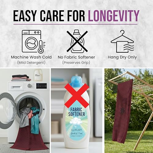 Clever Yoga Hot Yoga Mat Towel – Non-Slip Grip for Hot Yoga, Sweat Absorbent, Honeycomb Silicone Grip, Stays Flat – Ideal for Pilates, Travel, Washable & Lightweight - Burgundy - color: Burgundy
